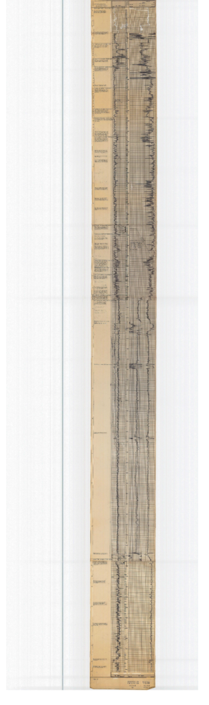 Scanned Large TIFF Images of Well Log with wide image borders, typical example.