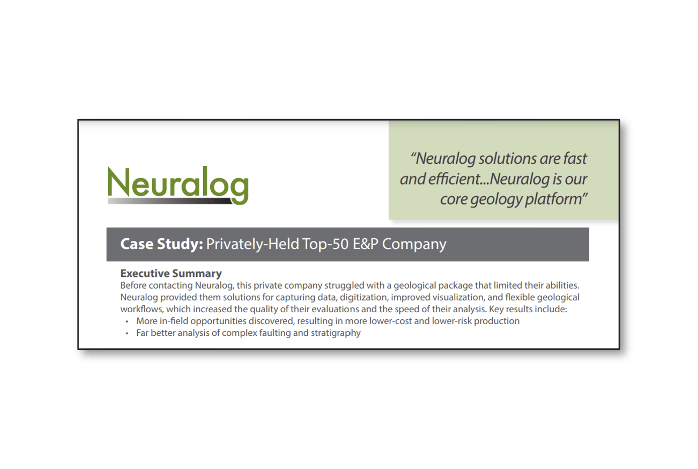 Privately-Held Top-50 E&P Company Case Study
