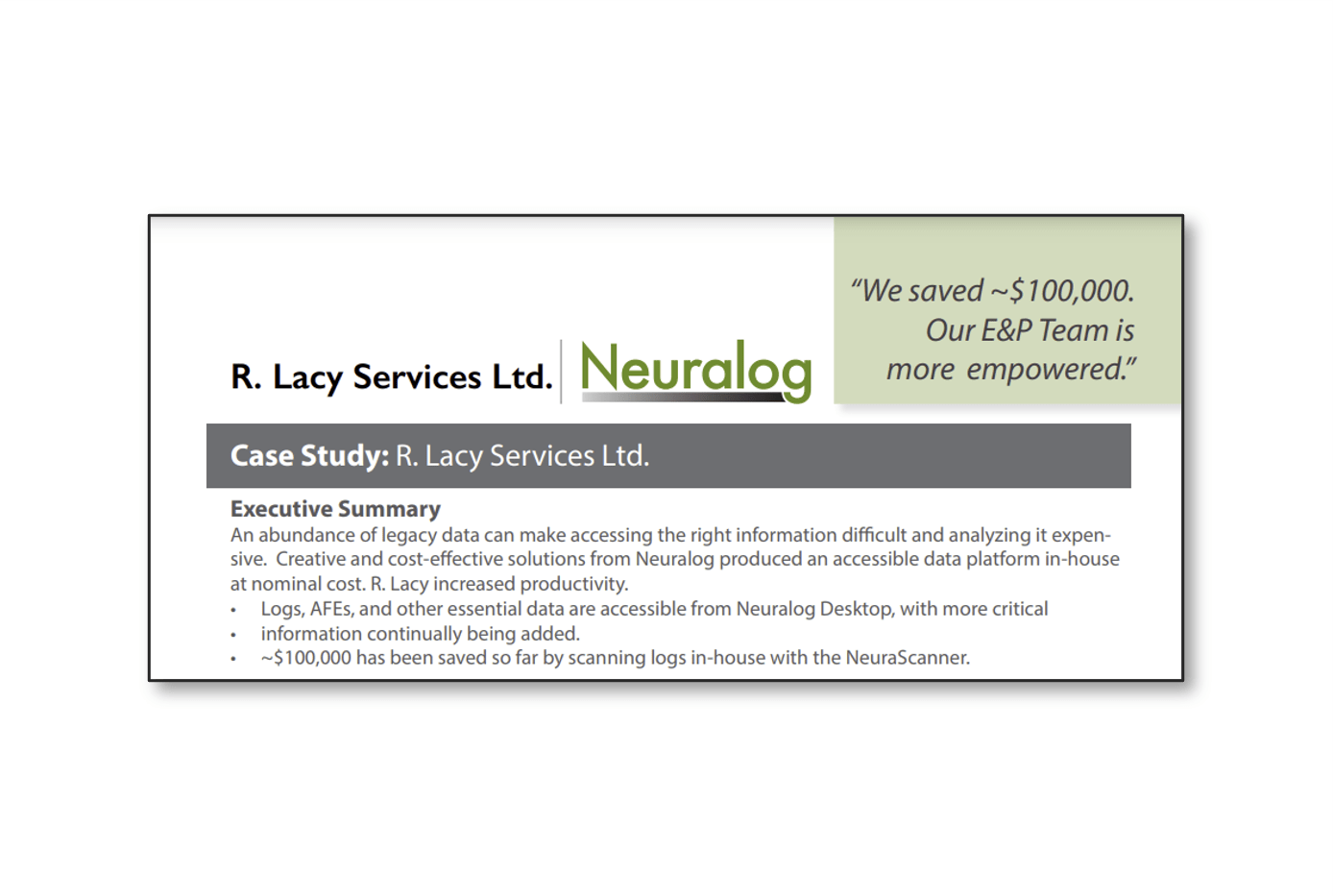 R. Lacy Services Case Study