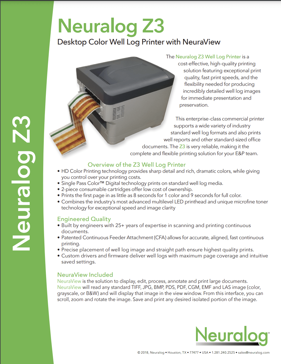 Neuralog Z3 Product Sheet