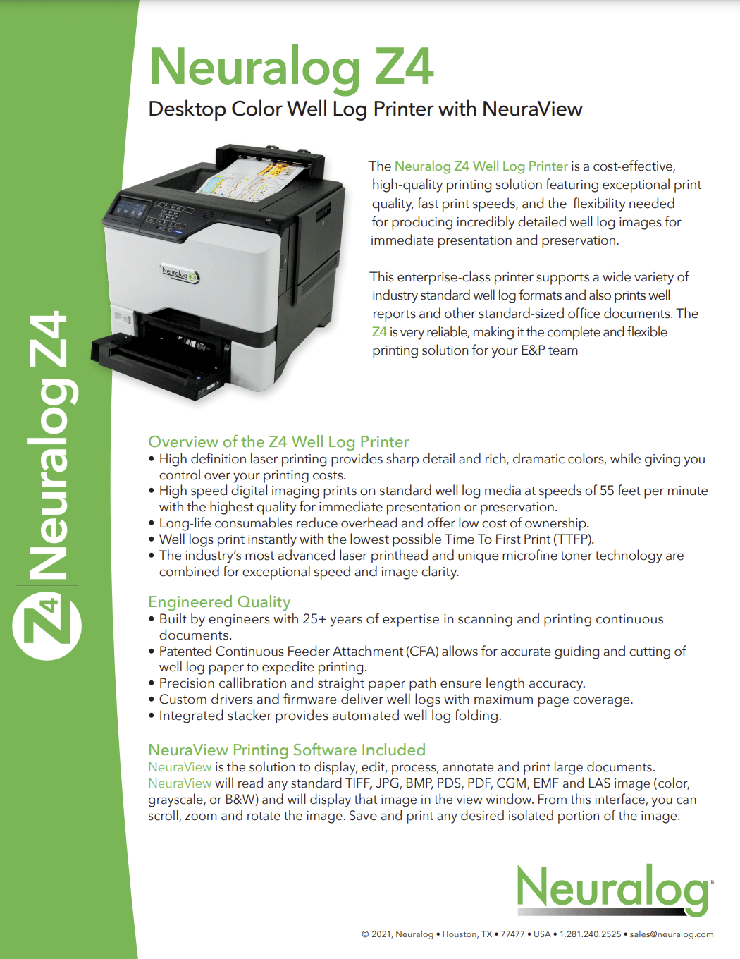 Neuralog Z4 Product Sheet