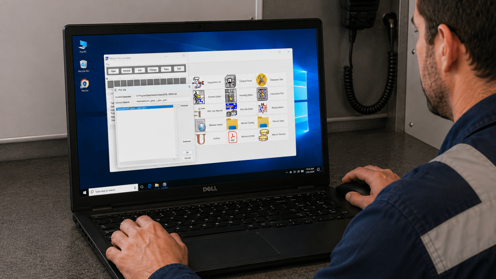 NT1000 Warrior Direct Print on computer screen.