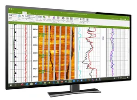 NeuraView software showing a well log on a monitor